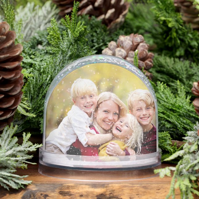 Mom Christmas Stocking Stuffer Custom 2 Photo Snowglobe (Winter)