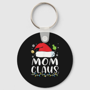 Mom Claus Christmas Lights Pajama Xmas Family Matc Keychain
