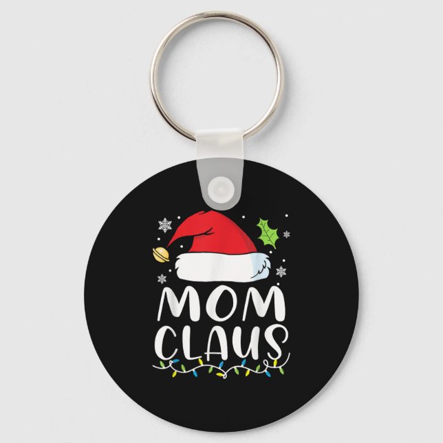 Mom Claus Christmas Lights Pajama Xmas Family Matc Keychain (Front)