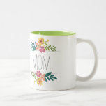 Mom Coffee Mug with Flowers<br><div class="desc">Say I love you to Mom with this pretty floral coffee mug. This mug can be personalized by changing the text. Mama,  mommy,  Nana,  whatever you like. You may also change the colour of the inside of the mug and the size and style of the mug.</div>