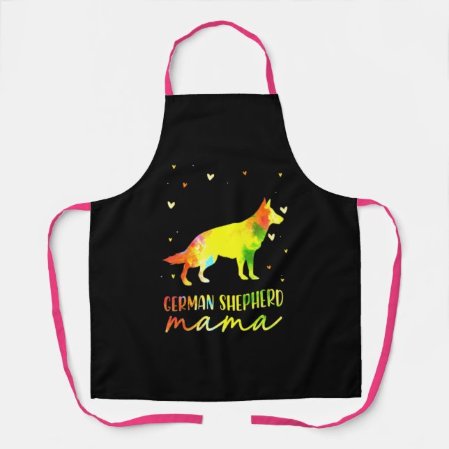 Mom Colourful German Shepherd Apron (Front)