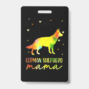 Mom Colourful German Shepherd Badge