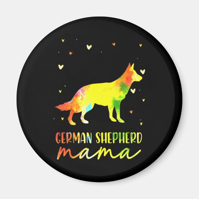 Mom Colourful German Shepherd Magnet (Front)