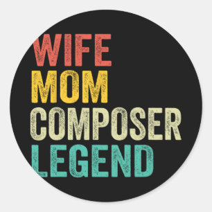 Mom Composer Legend Mother's Day Vintage Classic Round Sticker