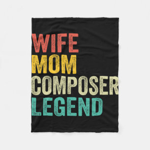 Mom Composer Legend Mother's Day Vintage  Fleece Blanket