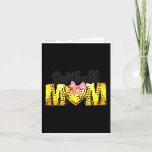 Mom Coquette Mothers Day Women Girls Softball Mama Card