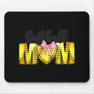 Mom Coquette Mothers Day Women Girls Softball Mama Mouse Pad