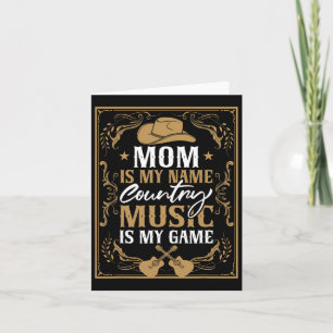 Mom Country Music Guitar Line Dancing Card