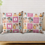 MOM Custom 12 Photo Collage Chic Pink Mother's Day Throw Pillow<br><div class="desc">Introducing the perfect gift for the best MOM ever - a personalized photo collage pillow! This stylish and modern pillow features space for 12 special pictures, bold MOM in a colour block design, creating a unique and sentimental gift that any mother would adore. With the spaces to add personalized special...</div>
