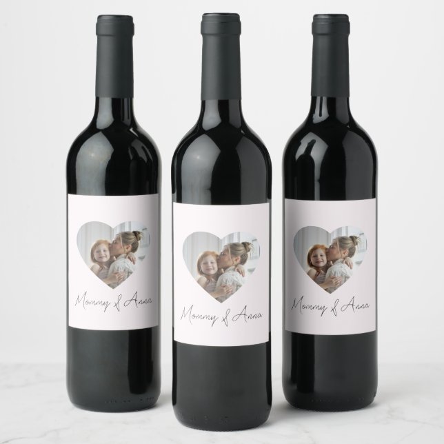 Mom Custom Name & Photo | Personalized Wine Label (Bottles)