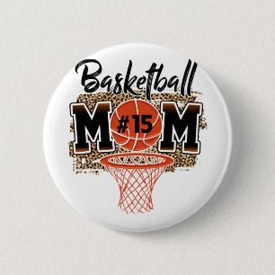 Mom Custom Player Number 15 Sport Mom Mothers Day 2 Inch Round Button