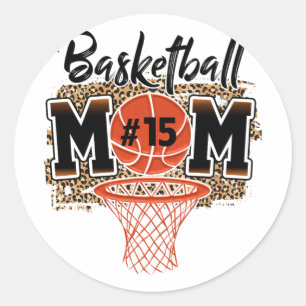 Mom Custom Player Number 15 Sport Mom Mothers Day  Classic Round Sticker