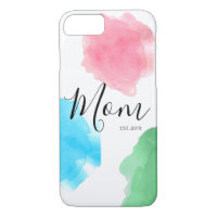 Mom customizable established year watercolor