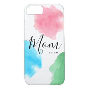 Mom customizable established year watercolor Case-Mate iPhone case