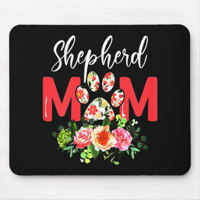 Mom Cute German Shepherd Mouse Pad (Front)
