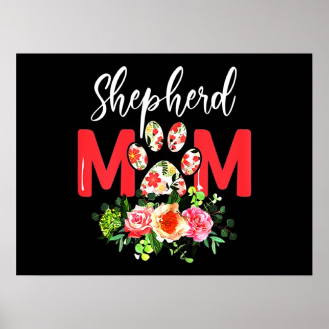 Mom Cute German Shepherd Poster (Front)
