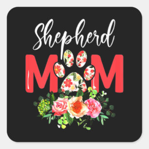Mom Cute German Shepherd Square Sticker