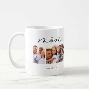 mom cute modern script multi photo gift coffee mug