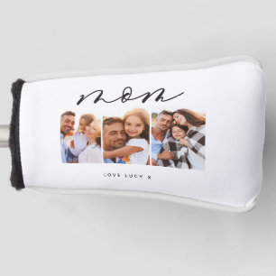 mom cute modern script multi photo gift golf head cover