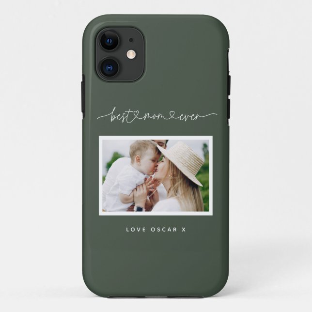 Mom cute modern script photo gift Case-Mate iPhone case (Back)