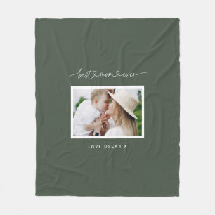 Mom cute modern script photo gift fleece blanket