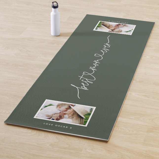 Mom cute modern script photo gift yoga mat (In Situ)