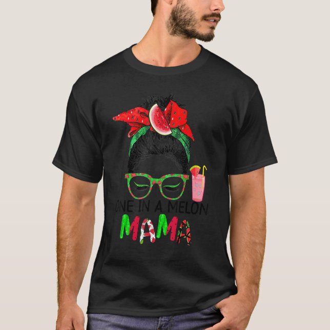 Mom Cute One In A Melon Mama Watermelon T-Shirt (Front)