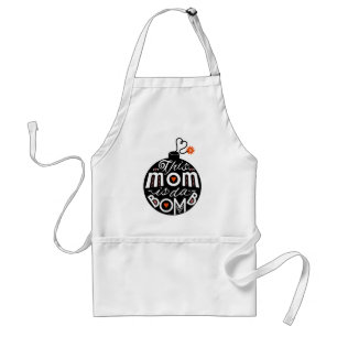 Mom da Bomb Funny Typography for Mothers Cute Standard Apron