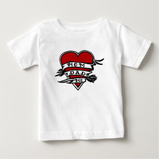 Mom, Dad, And Me, Heart Baby T-Shirt