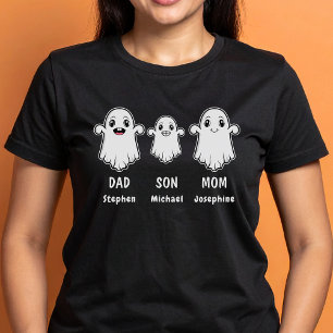 Mom Dad And Son 3 Person Ghost Family Halloween T-Shirt
