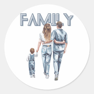 Mom, Dad And Son Sticker