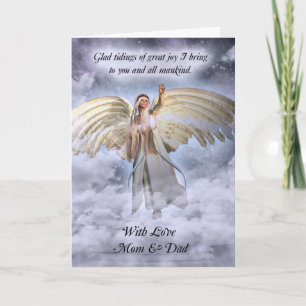 Mom & Dad Angel Christmas Card Religious