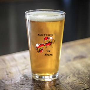 Mom & Dad Anniversary Party Glass