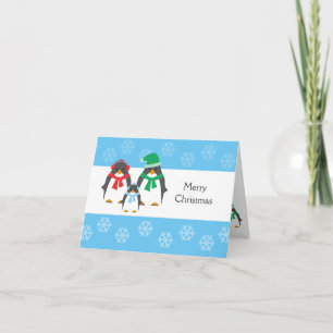Mom, Dad & Baby Penguin CHRISTMAS CARD