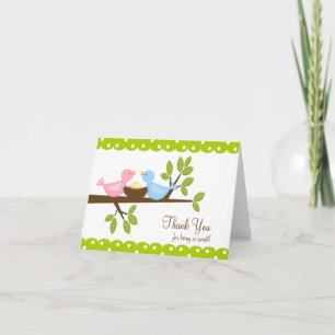 Mom Dad Birds with Nest Thank You Note Card