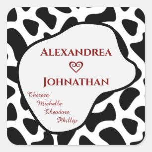 Mom Dad Children Family Names Personalize  Square Sticker