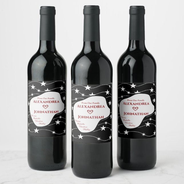 Mom Dad Children Kids Family Personalize  Wine Label (Bottles)