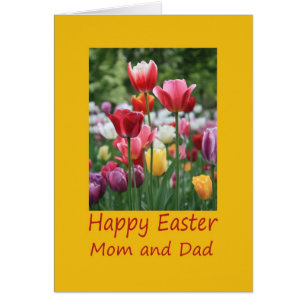 Mom & Dad Happy Easter Tulip card