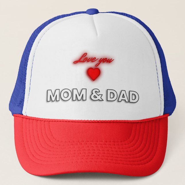 Mom & Dad Hat | Heartfelt Family Love Design (Front)