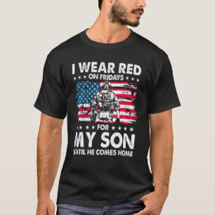 Mom Dad I Wear Red on Fridays For My Son American T-Shirt