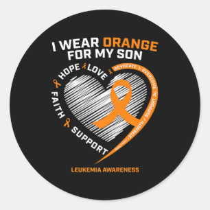 Mom Dad Leukaemia Awareness Son Leukaemia Awarene Classic Round Sticker