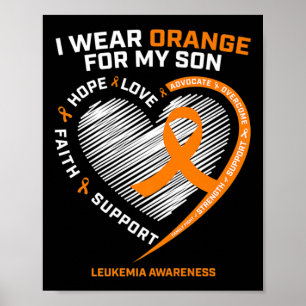 Mom Dad Leukaemia Awareness  Son Leukaemia Awarene Poster