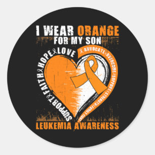 Mom Dad Leukaemia Awareness Son Leukaemia Awarenes Classic Round Sticker