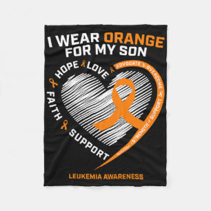 Mom Dad Leukaemia Awareness Son Leukaemia Awarenes Fleece Blanket