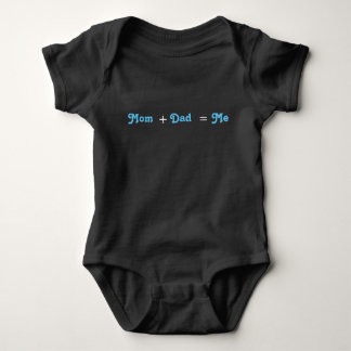 Mom + Dad = Me Black Baby Boy Bodysuit