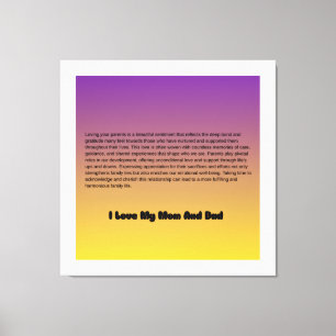 "Mom & Dad – My Forever Blessing" Canvas Print