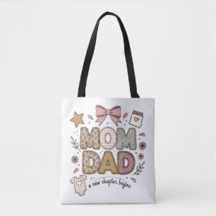 Mom Dad New Chapter Begins Cute Baby Design Tote Bag
