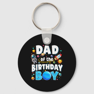 Mom Dad Of The Birthday Boy Astronaut Family Space Keychain