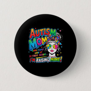 Mom Dad Parents Autism Awareness 2 Inch Round Button