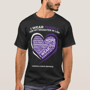 Mom Dad Purple Daughter In Law Pancreatic Cancer A T-Shirt